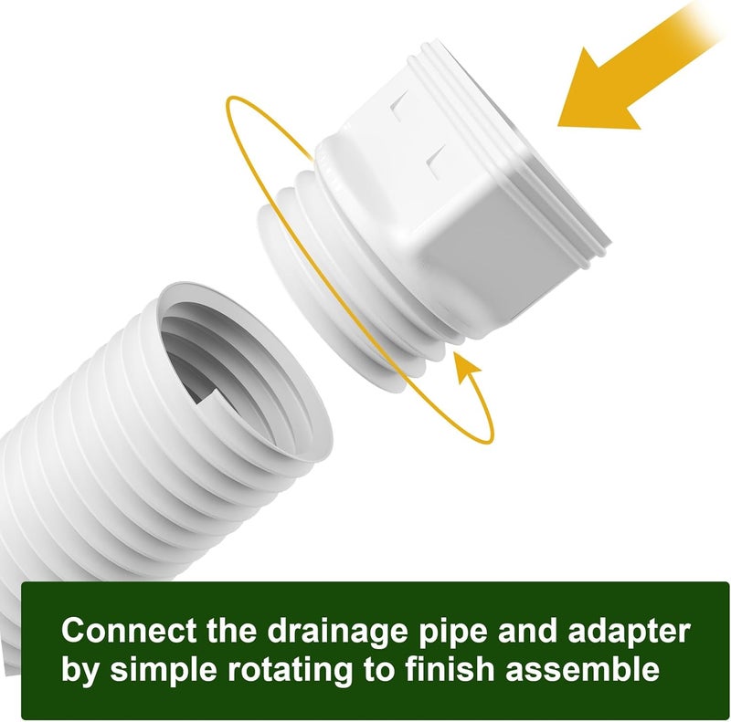 Ogutter Rain Gutter Downspout Extensions, Downspout Extender for Rainwater Drainage Flexible, Down Spout Drain Extension Pipe and Extendable from 21 to 66 Inches (4 Pack, White) - Image 3
